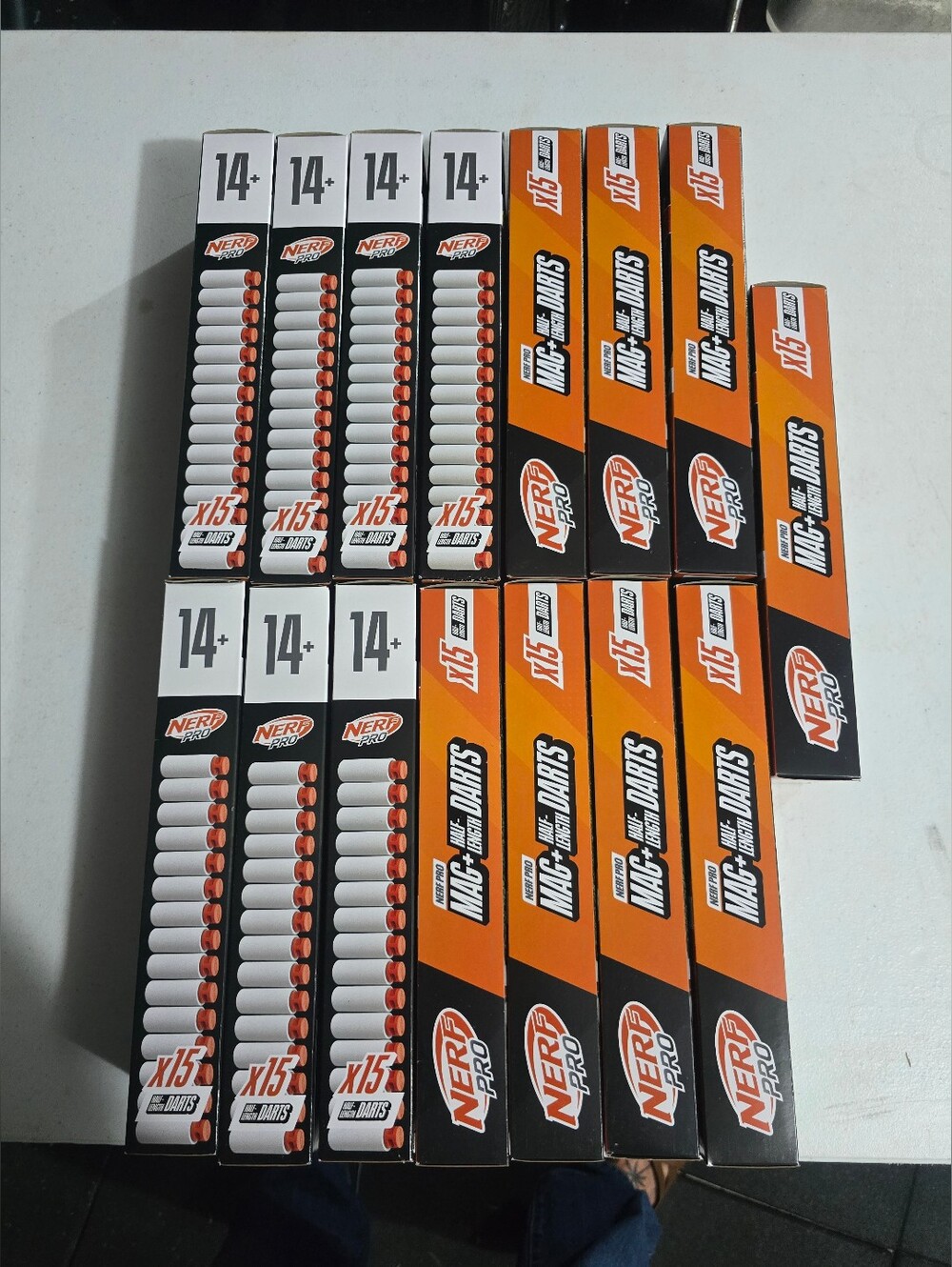 Nerf Pro Foam Darts Packs - Orange, White & Black 225 Darts 15 Mags